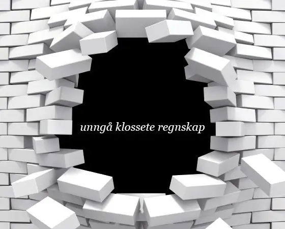 Bilde med tekst "unngå klossete regnskap"